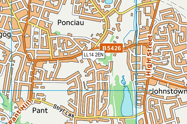 LL14 2EN map - OS VectorMap District (Ordnance Survey)
