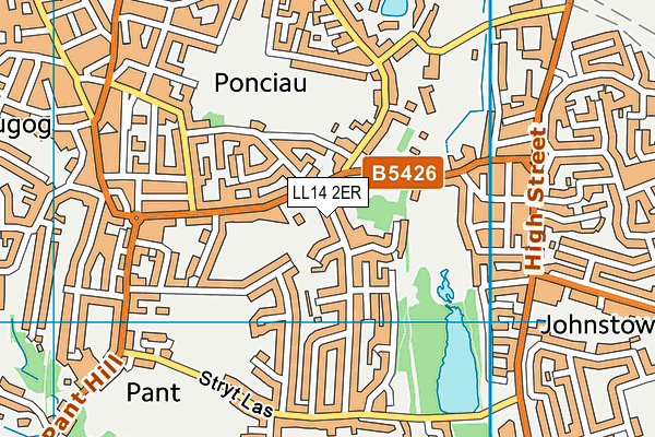 LL14 2ER map - OS VectorMap District (Ordnance Survey)