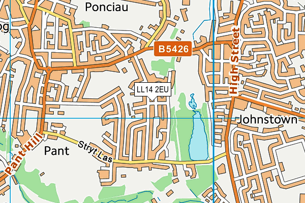 LL14 2EU map - OS VectorMap District (Ordnance Survey)