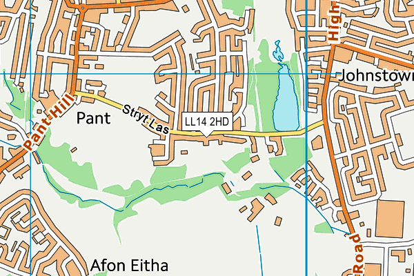 LL14 2HD map - OS VectorMap District (Ordnance Survey)