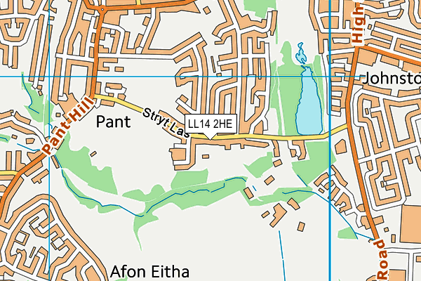 LL14 2HE map - OS VectorMap District (Ordnance Survey)
