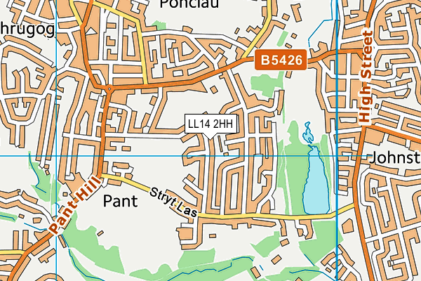 LL14 2HH map - OS VectorMap District (Ordnance Survey)
