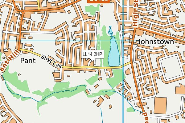 LL14 2HP map - OS VectorMap District (Ordnance Survey)