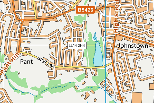 LL14 2HR map - OS VectorMap District (Ordnance Survey)