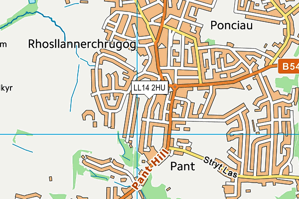 LL14 2HU map - OS VectorMap District (Ordnance Survey)