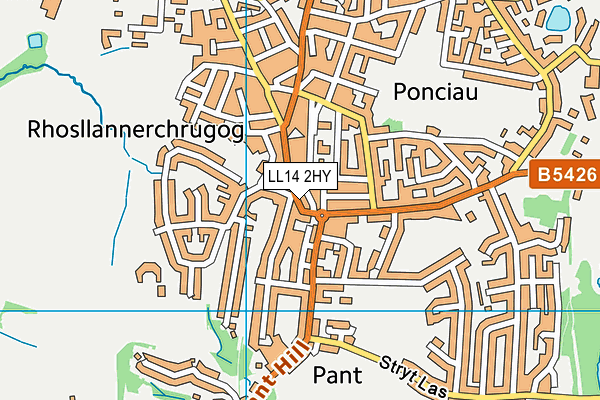 LL14 2HY map - OS VectorMap District (Ordnance Survey)