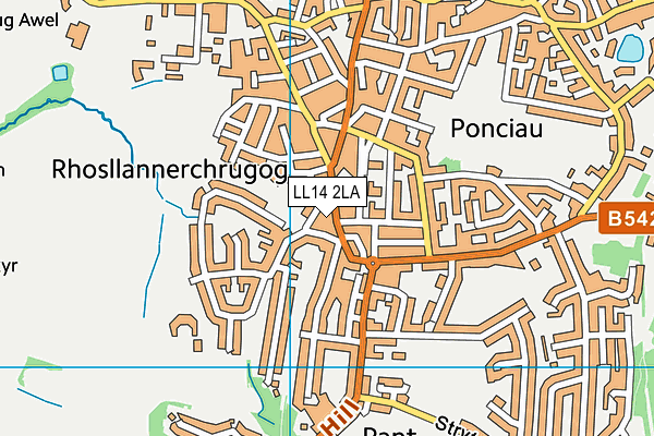 LL14 2LA map - OS VectorMap District (Ordnance Survey)