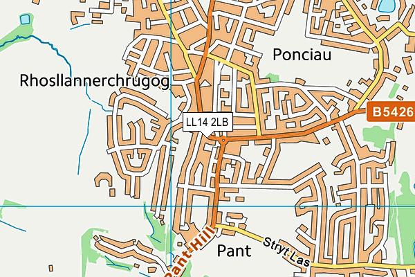 LL14 2LB map - OS VectorMap District (Ordnance Survey)