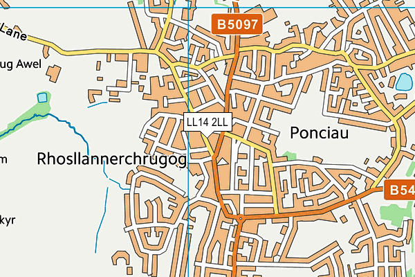LL14 2LL map - OS VectorMap District (Ordnance Survey)