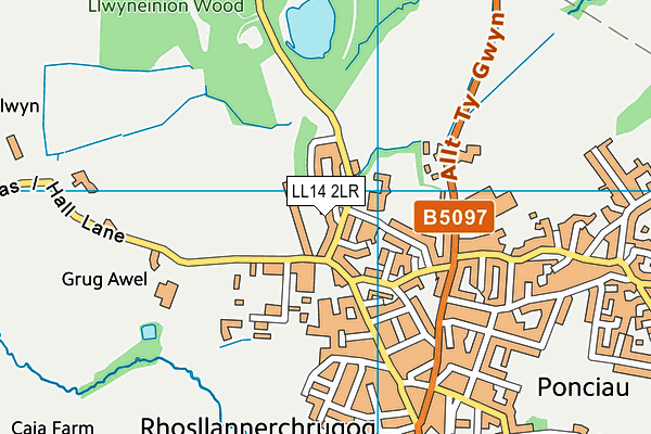 LL14 2LR map - OS VectorMap District (Ordnance Survey)