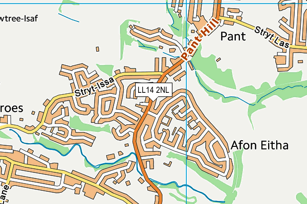 LL14 2NL map - OS VectorMap District (Ordnance Survey)