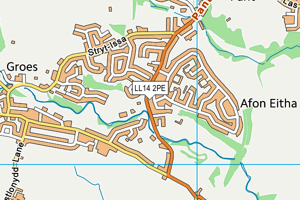 LL14 2PE map - OS VectorMap District (Ordnance Survey)