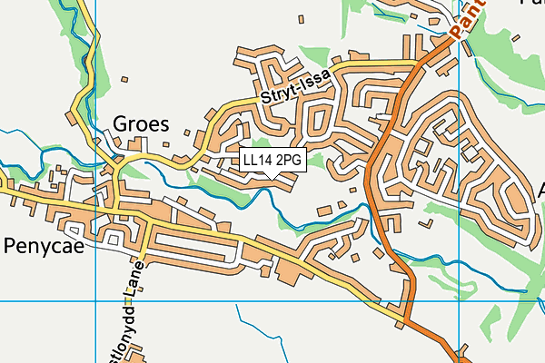 LL14 2PG map - OS VectorMap District (Ordnance Survey)
