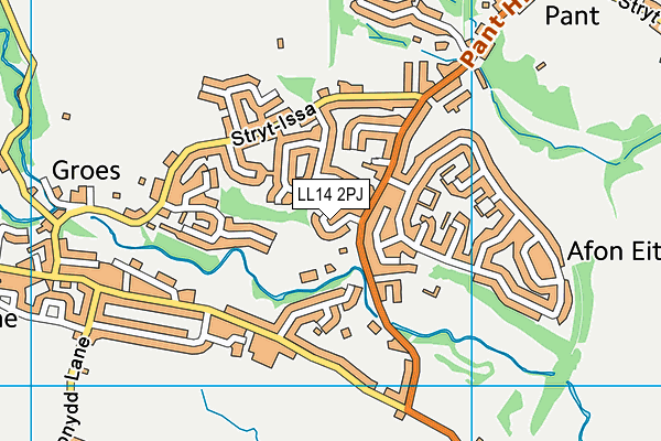 LL14 2PJ map - OS VectorMap District (Ordnance Survey)