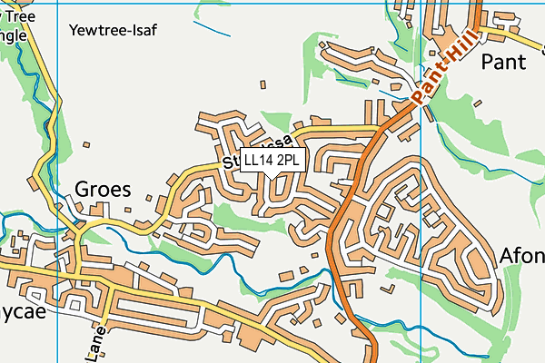 LL14 2PL map - OS VectorMap District (Ordnance Survey)