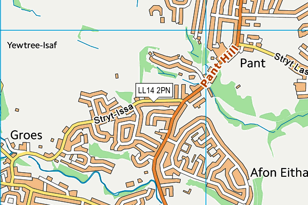 LL14 2PN map - OS VectorMap District (Ordnance Survey)