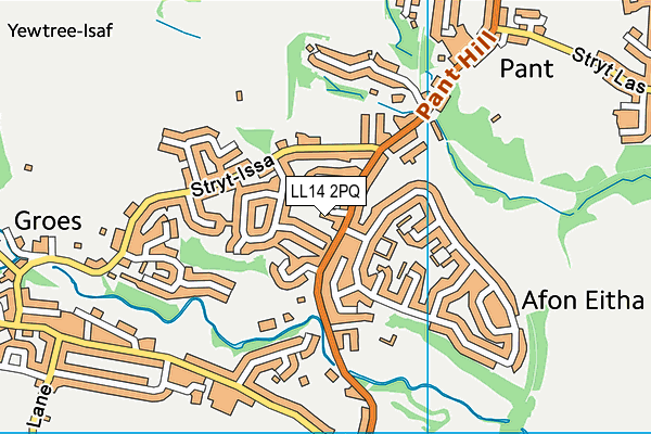 LL14 2PQ map - OS VectorMap District (Ordnance Survey)