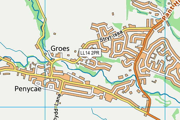 LL14 2PR map - OS VectorMap District (Ordnance Survey)