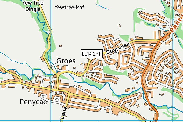 LL14 2PT map - OS VectorMap District (Ordnance Survey)