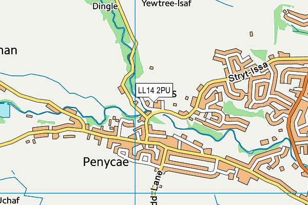 LL14 2PU map - OS VectorMap District (Ordnance Survey)