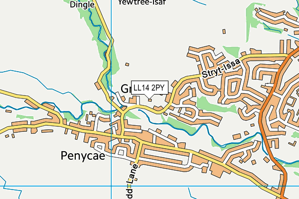 LL14 2PY map - OS VectorMap District (Ordnance Survey)