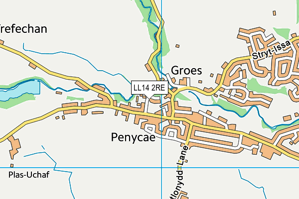 LL14 2RE map - OS VectorMap District (Ordnance Survey)