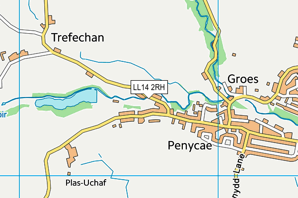 LL14 2RH map - OS VectorMap District (Ordnance Survey)