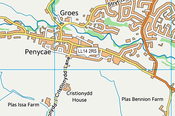 LL14 2RS map - OS VectorMap District (Ordnance Survey)