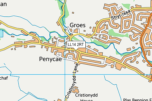 LL14 2RT map - OS VectorMap District (Ordnance Survey)
