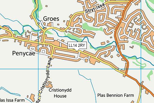 LL14 2RY map - OS VectorMap District (Ordnance Survey)