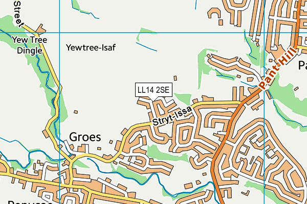 LL14 2SE map - OS VectorMap District (Ordnance Survey)