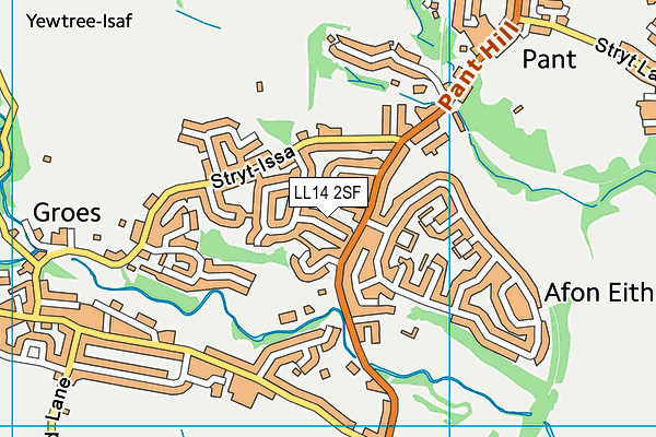 LL14 2SF map - OS VectorMap District (Ordnance Survey)