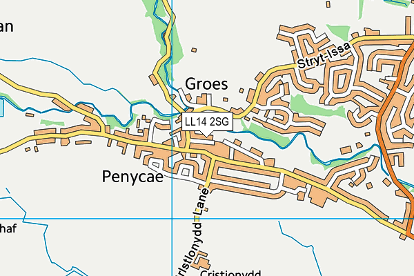 LL14 2SG map - OS VectorMap District (Ordnance Survey)