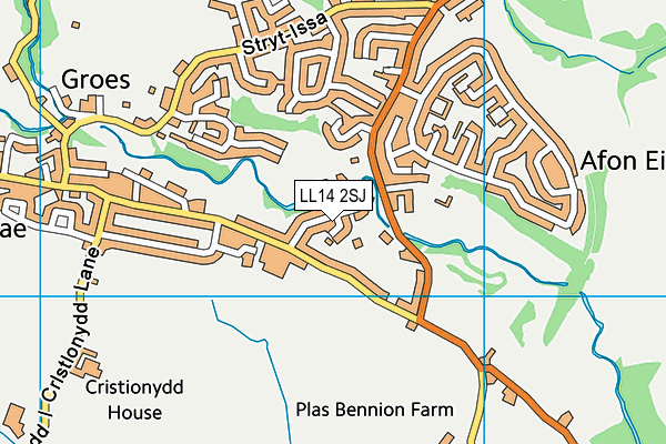 LL14 2SJ map - OS VectorMap District (Ordnance Survey)