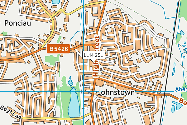LL14 2SL map - OS VectorMap District (Ordnance Survey)