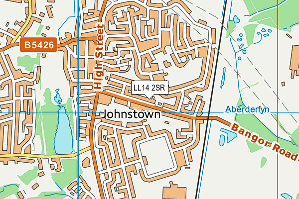 LL14 2SR map - OS VectorMap District (Ordnance Survey)