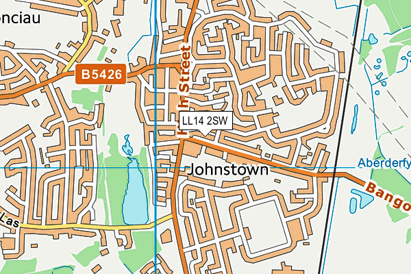 LL14 2SW map - OS VectorMap District (Ordnance Survey)