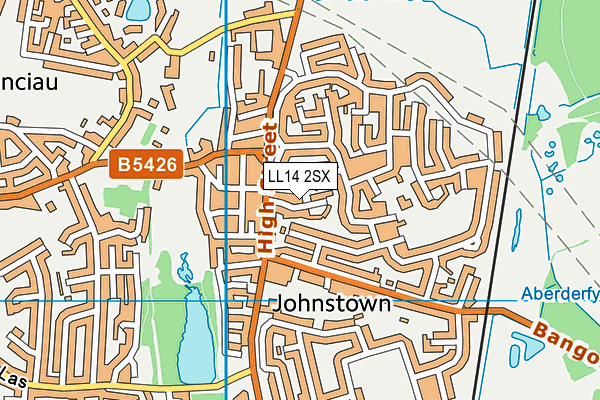 LL14 2SX map - OS VectorMap District (Ordnance Survey)