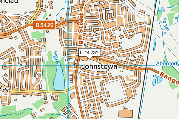 LL14 2SY map - OS VectorMap District (Ordnance Survey)