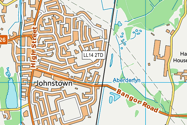 LL14 2TD map - OS VectorMap District (Ordnance Survey)