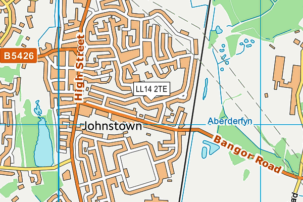 LL14 2TE map - OS VectorMap District (Ordnance Survey)
