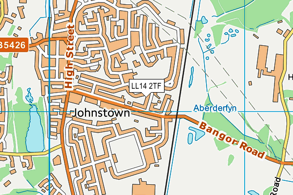 LL14 2TF map - OS VectorMap District (Ordnance Survey)