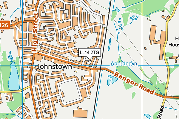 LL14 2TG map - OS VectorMap District (Ordnance Survey)