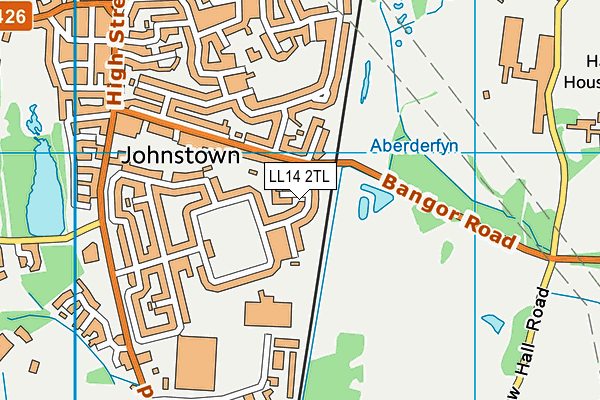 LL14 2TL map - OS VectorMap District (Ordnance Survey)