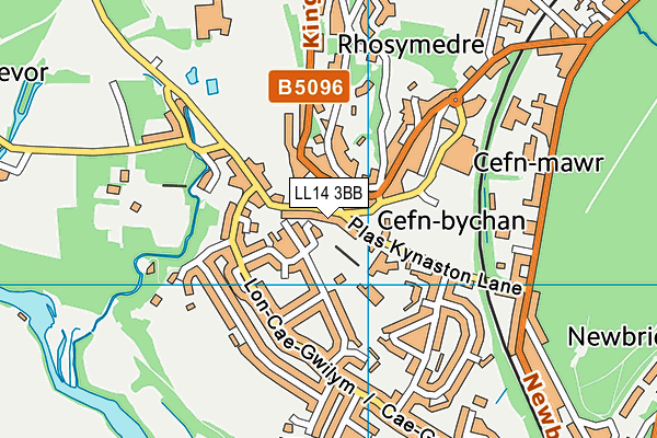 LL14 3BB map - OS VectorMap District (Ordnance Survey)