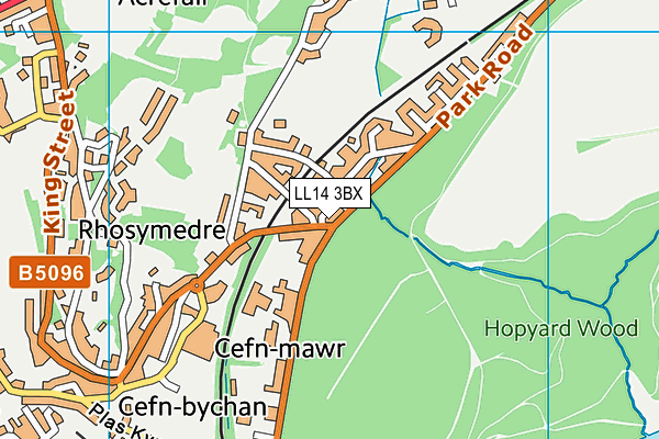 LL14 3BX map - OS VectorMap District (Ordnance Survey)