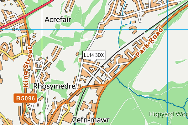 LL14 3DX map - OS VectorMap District (Ordnance Survey)