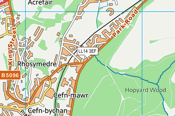 LL14 3EF map - OS VectorMap District (Ordnance Survey)