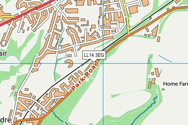 LL14 3EG map - OS VectorMap District (Ordnance Survey)