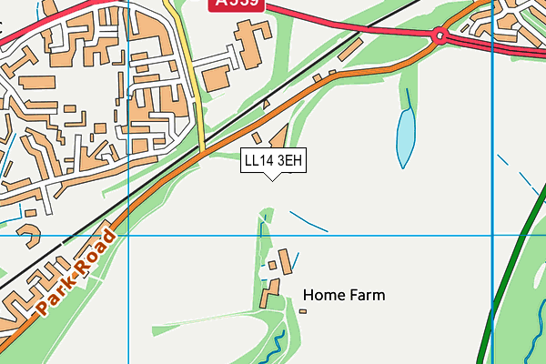 LL14 3EH map - OS VectorMap District (Ordnance Survey)